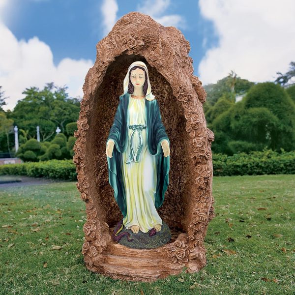 Design Toscano Virgin Mary Blessed Mother of Immaculate Conception Religious Garden Statue, 23 Inch Tall, Cast Stone Resin, Full Color Finish - Image 8