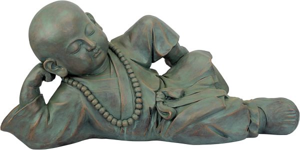 Design Toscano Kaiyuan Temple Pondering Man Asian Garden Statue, 21 inches Wide, 22 inches Tall, Cast Stone Resin, Green Bronze Finish - Image 10