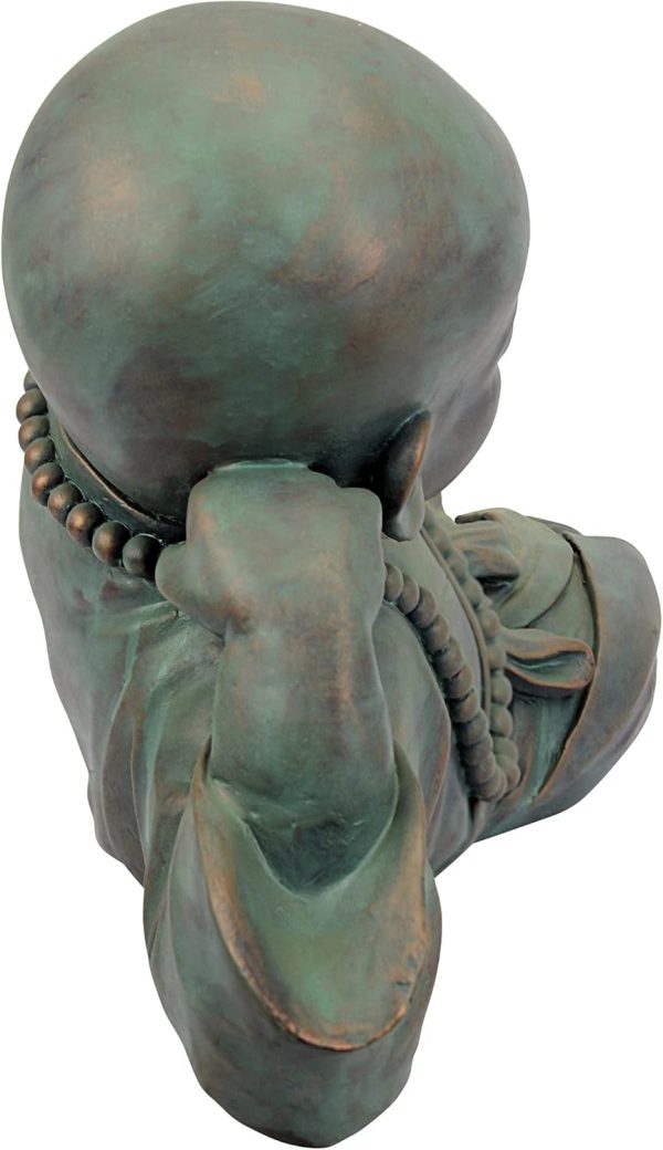 Design Toscano Kaiyuan Temple Pondering Man Asian Garden Statue, 21 inches Wide, 22 inches Tall, Cast Stone Resin, Green Bronze Finish - Image 11