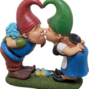 Design Toscano QM2796400 Garden Gnome Statue - Kiss and Tell Lover Gnomes - Lawn Gnome,,full color