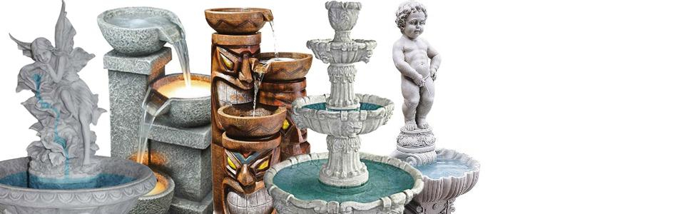 fountains, outdoor fountains, indoor fountains, fountains with lights, garden fountains